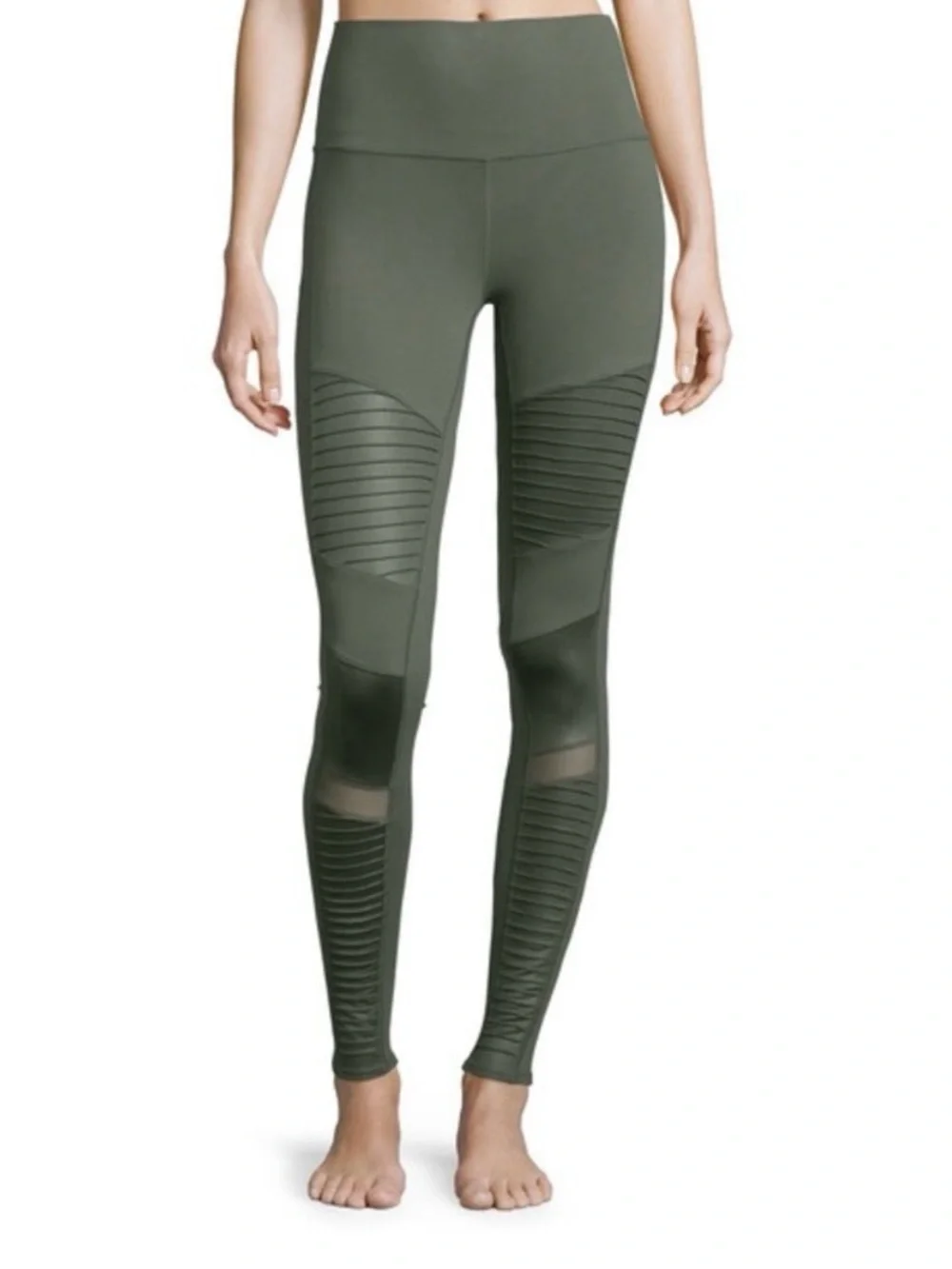ALO Yoga High-Waisted Moto Legging Dark Olive Green Size M
